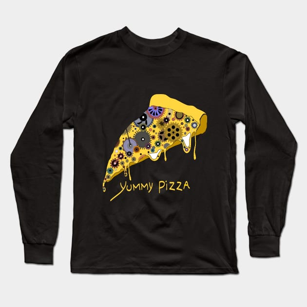 Pizza Long Sleeve T-Shirt by Happydesign07